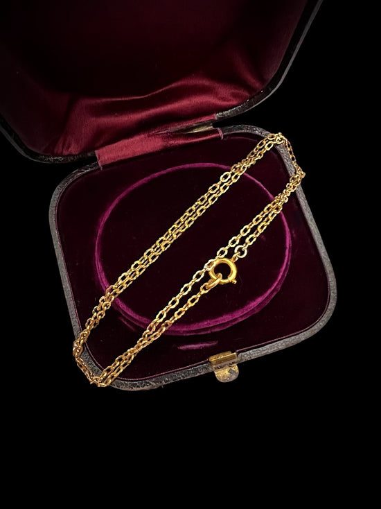 VICTORIAN 15CT GOLD FINE FANCY LINK CHAIN