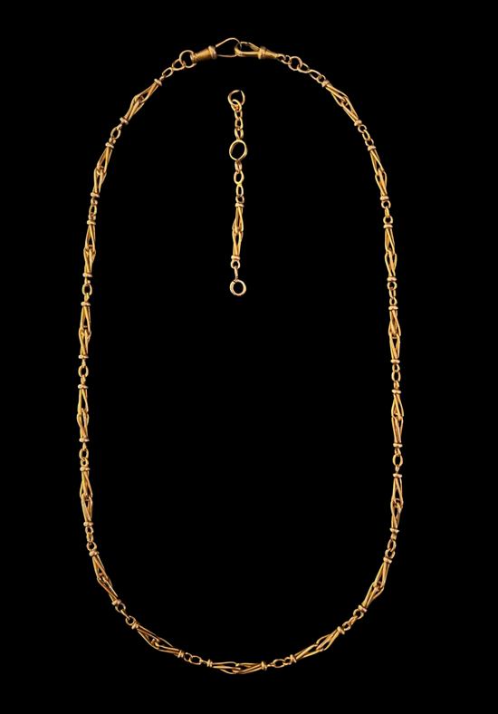 19TH CENTURY 18CT GOLD TWIST LINK ALBERT CHAIN