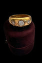 VICTORIAN CHUNKY 18CT GOLD THREE STONE DIAMOND GYPSY / STAR SET RING