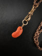 VICTORIAN CORAL LUCKY BEAN PENDANT