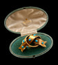 VICTORIAN 18CT GOLD & TURQUOISE KNOT BROOCH