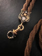 VICTORIAN HAIR NECKLACE WITH HIGH CARAT GOLD / ENAMAL FITTINGS & DOG CLIP