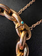 VICTORIAN CHUNKY 15CT GOLD BRACELET WITH TURQUOISE CLASP