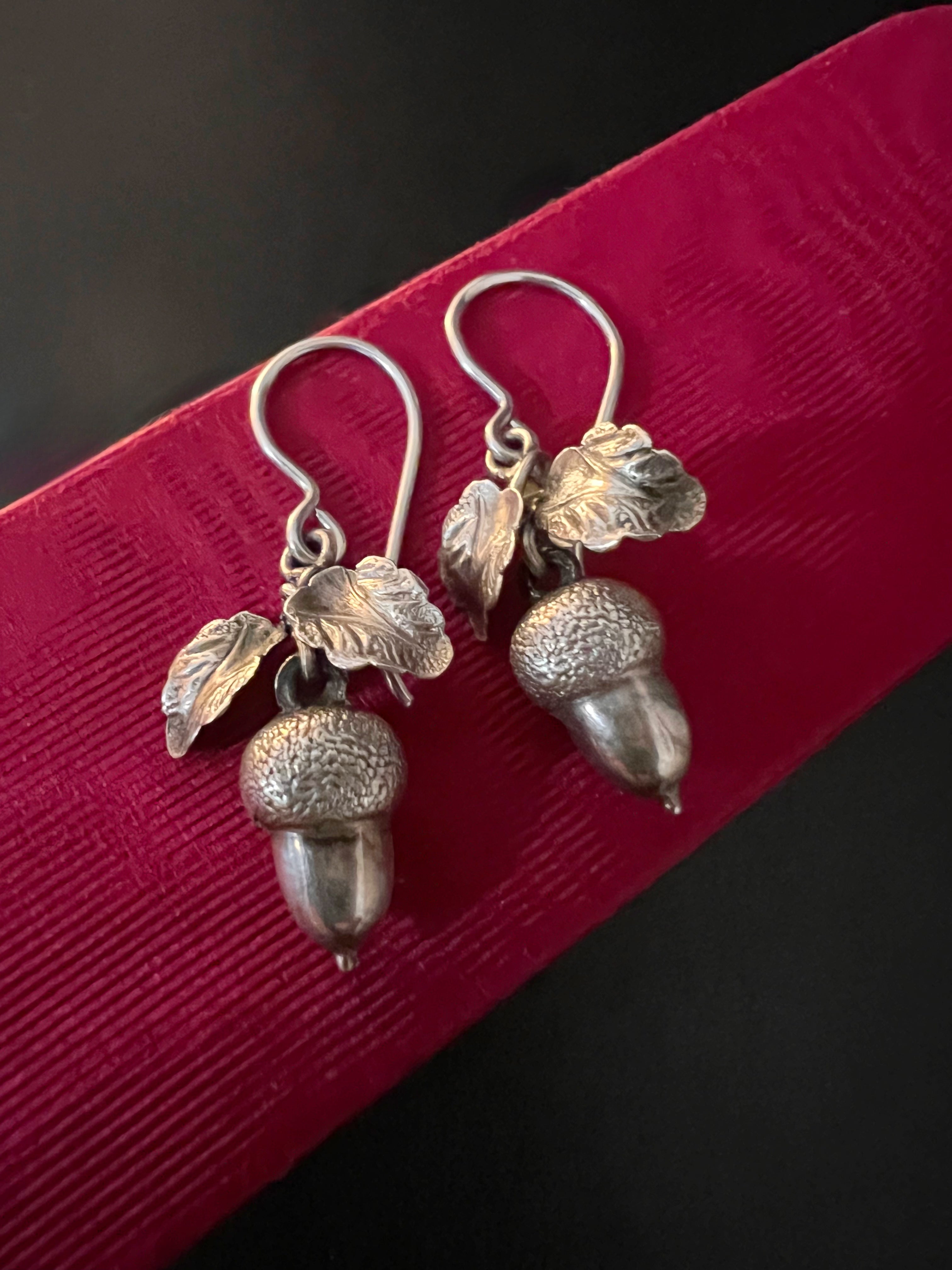 Silver clearance acorn earrings