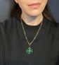 GEORGIAN GREEN PASTE MALTESE CROSS PENDANT