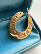 VICTORIAN DIAMOND & RUBY 15CT GOLD HORSESHOE PENDANT ‘SANS ADIEU’