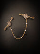 DOUBLE DIAMOND & PEARL TORTOISE BAR BROOCH SET