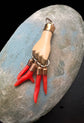 EARLY 19TH CENTURY LAVA & CORAL HAND PENDANT