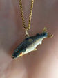 VICTORIAN ENAMEL TROUT PENDANT