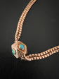 VICTORIAN 15CT GOLD CHAIN WITH TURQUOISE SLIDER