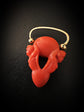 EARLY 19TH CENTURY CORAL CHERUB PADLOCK PENDANT