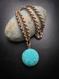 VICTORIAN PAVE TURQUOISE DOME PENDANT