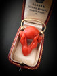 EARLY 19TH CENTURY CORAL CHERUB PADLOCK PENDANT