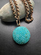 VICTORIAN PAVE TURQUOISE DOME PENDANT