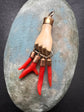 EARLY 19TH CENTURY LAVA & CORAL HAND PENDANT