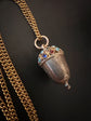 EARLY 20TH CENTURY SILVER MULTI GEM ACORN PENDANT