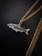 VICTORIAN ENAMEL TROUT PENDANT