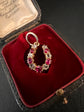 VICTORIAN DIAMOND & RUBY HORSESHOE PENDANT