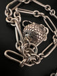 ANTIQUE SILVER PAPERCLIP ALBERT CHAIN WITH CHUNKY ACORN PENDANT