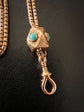 VICTORIAN 15CT GOLD CHAIN WITH TURQUOISE SLIDER