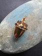 EARLY 20TH CENTURY GOLD MULTI GEM ACORN PENDANT