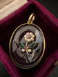 VICTORIAN ROCK CRYSTAL PENDANT WITH PEARL, EMERALD & RUBY DAISY FLOWER