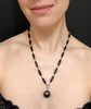 VICTORIAN ONYX NECKLACE WITH DIAMOND STAR PENDANT