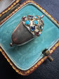 EARLY 20TH CENTURY SILVER MULTI GEM ACORN PENDANT