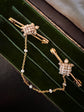 DOUBLE DIAMOND & PEARL TORTOISE BAR BROOCH SET