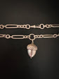 ANTIQUE SILVER PAPERCLIP ALBERT CHAIN WITH CHUNKY ACORN PENDANT