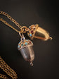 EARLY 20TH CENTURY GOLD MULTI GEM ACORN PENDANT