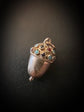 EARLY 20TH CENTURY SILVER MULTI GEM ACORN PENDANT