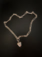 ANTIQUE SILVER PAPERCLIP ALBERT CHAIN WITH CHUNKY ACORN PENDANT