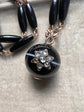 VICTORIAN ONYX NECKLACE WITH DIAMOND STAR PENDANT