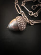 ANTIQUE SILVER PAPERCLIP ALBERT CHAIN WITH CHUNKY ACORN PENDANT