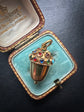 EARLY 20TH CENTURY GOLD MULTI GEM ACORN PENDANT