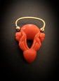 EARLY 19TH CENTURY CORAL CHERUB PADLOCK PENDANT