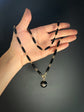 VICTORIAN ONYX NECKLACE WITH DIAMOND STAR PENDANT