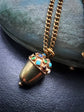 EARLY 20TH CENTURY GOLD MULTI GEM ACORN PENDANT