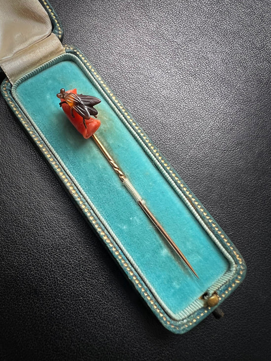 VICTORIAN FLY & CORAL STICKPIN