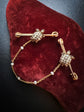 DOUBLE DIAMOND & PEARL TORTOISE BAR BROOCH SET