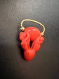 EARLY 19TH CENTURY CORAL CHERUB PADLOCK PENDANT