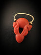 EARLY 19TH CENTURY CORAL CHERUB PADLOCK PENDANT