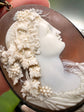 BACCHANTE SHELL CAMEO & JET PENDANT