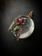 VICTORIAN RUBY, EMERALD & DIAMOND FLY PENDANT