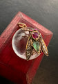 VICTORIAN RUBY, EMERALD & DIAMOND FLY PENDANT