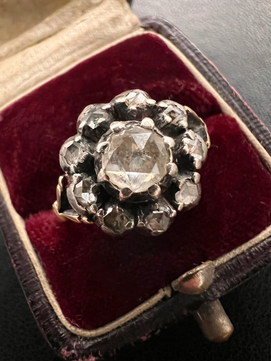 DUTCH ROSE CUT CLUSTER RING