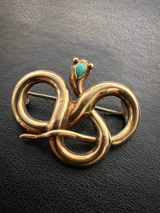 VICTORIAN 15CT SNAKE BROOCH