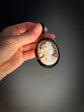 BACCHANTE SHELL CAMEO & JET PENDANT