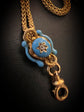 VICTORIAN 18CT GOLD CHAIN WITH ENAMEL SLIDER